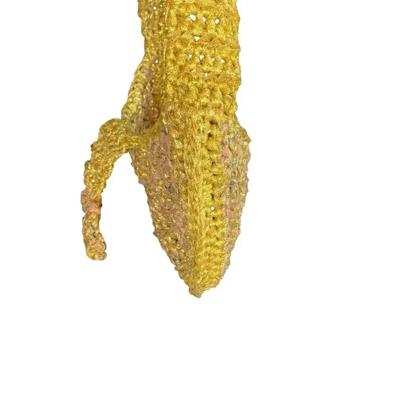 Celestial Sun Handbag Purse Metallic Gold Medium Shoulder Crochet Astrology - Picture 5 of 7